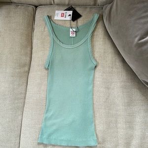 BNWT Re/Done Hanes Ribbed Tank in Spearmint Size XS